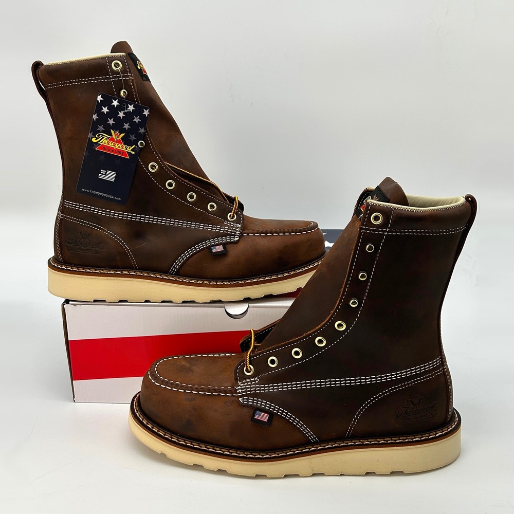 Thorogood American Heritage 8" Crazy Horse ST MocToe Boots Size 10 NEW 804-4478